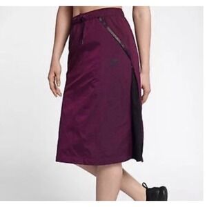 NWT Nike Sportswear Tech Pack Hypermesh Skirt Knee Length Sz XL Plum Purple